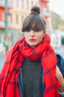 Girl with red scarf