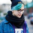 Girl with blue hair